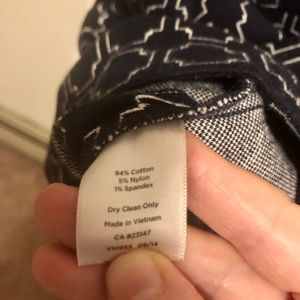 Talbots Navy & White Print Skirt 12p - Picture 7 of 10